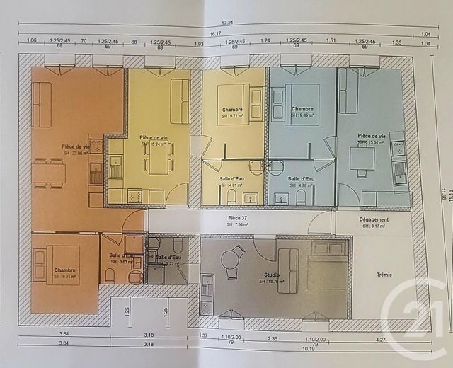 Appartement à vendre - 4 pièces - 180.0 m2 - MONTLUCON - 03 - AUVERGNE - Century 21 Pasquet Immobilier