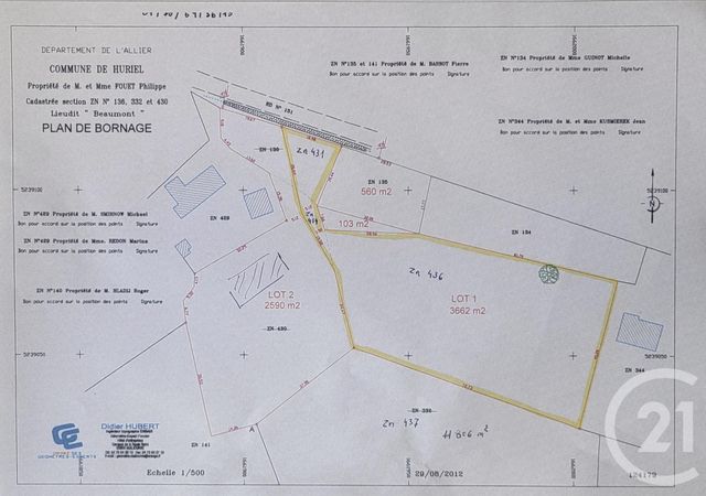 terrain à vendre - 19795.0 m2 - HURIEL - 03 - AUVERGNE - Century 21 Pasquet Immobilier